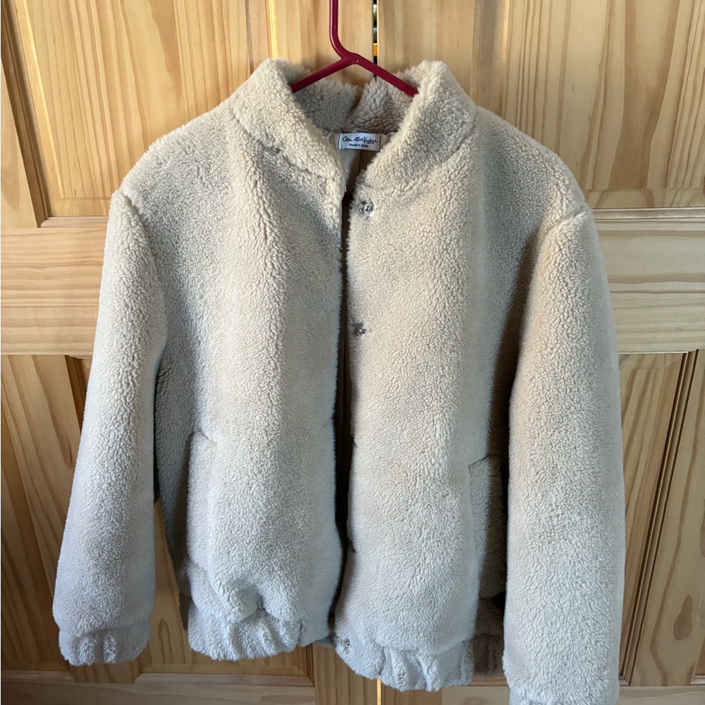 Miss Selfridge Cream Teddy Jacket